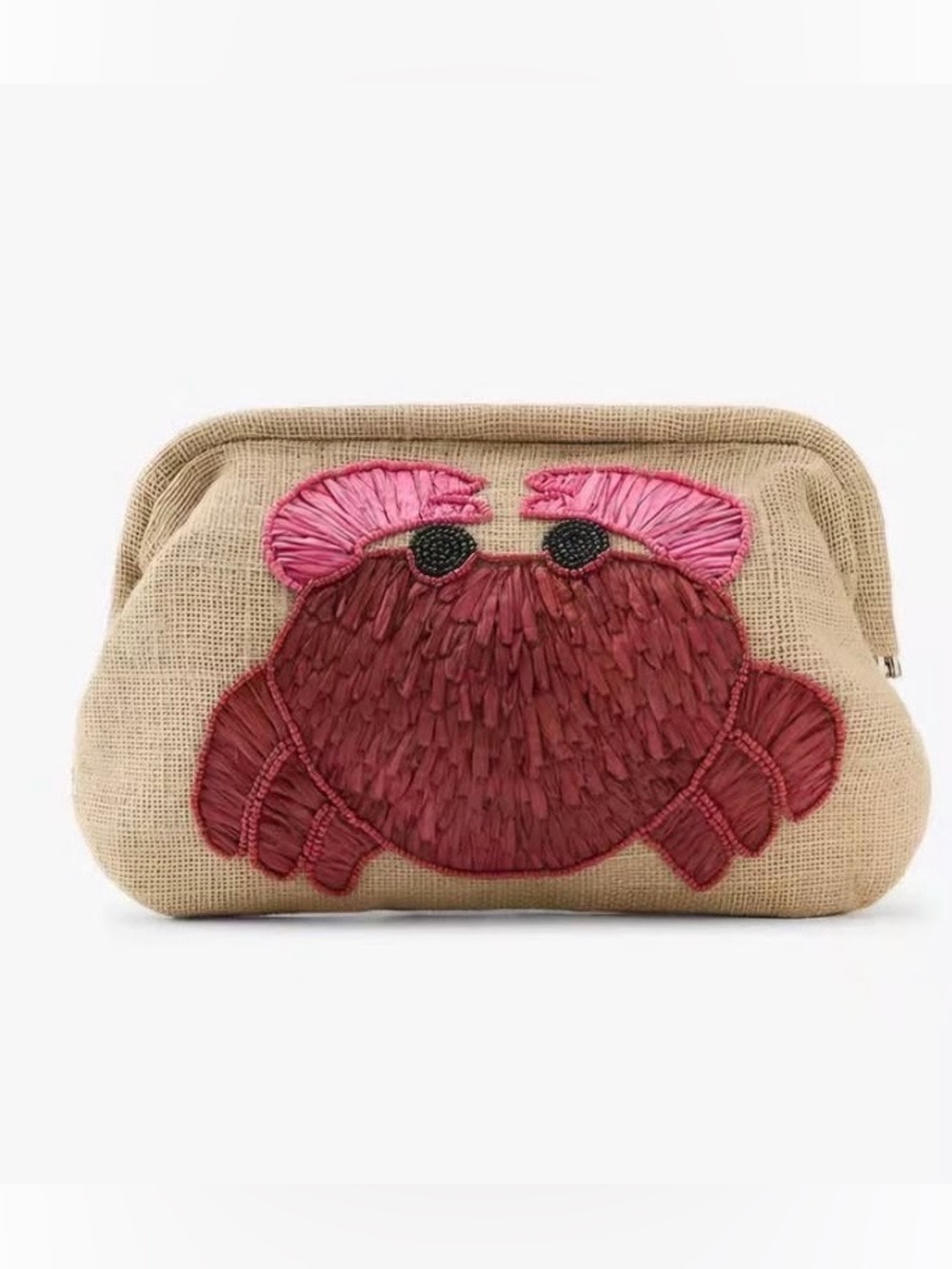 Zara Crab Raffia Beaded Clutch Bag - Picture 12 of 12